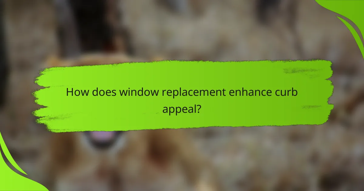 How does window replacement enhance curb appeal?