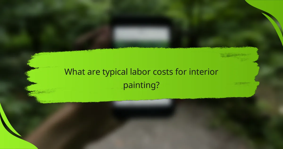 What are typical labor costs for interior painting?